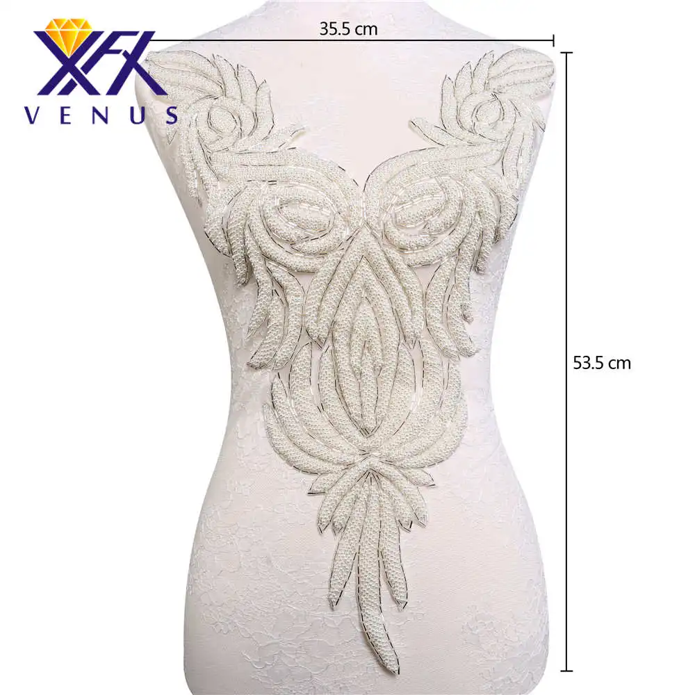 XINFANGXIU 5 pcs Handmade pearls applique beads embroidery patches large size big trimming motif bodice for wedding dresses
XINFANGXIU 5 pcs Handmade pearls applique beads embroidery patches large size big trimming motif bodice for wedding dresses