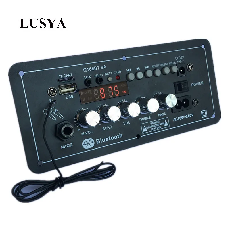 Lusya 12V AC220V Bluetooth Subwoofer Power Amplifier Board Karaoke Audio Amplifier Support AUX TF Card U Disk Recording E5-007
Lusya 12V AC220V Bluetooth Subwoofer Power Amplifier Board Karaoke Audio Amplifier Support AUX TF Card U Disk Recording E5-007