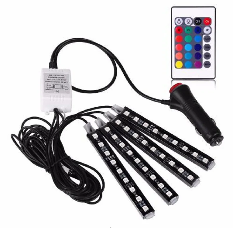 4Pcs 12V Car RGB LED DRL Strip Light 5050SMD Car Auto Remote Control Decorative Flexible LED Strip Atmosphere Lamp Kit Fog Lamp
4Pcs 12V Car RGB LED DRL Strip Light 5050SMD Car Auto Remote Control Decorative Flexible LED Strip Atmosphere Lamp Kit Fog Lamp