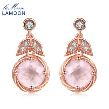 LAMOON Fine Jewelry Stud Earring 100% Natural Pink Rose Quartz 925 Sterling Silver Jewelry Fashion Earrings For Women EI008
LAMOON Fine Jewelry Stud Earring 100% Natural Pink Rose Quartz 925 Sterling Silver Jewelry Fashion Earrings For Women EI008