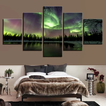 Canvas HD Prints Paintings Home Decor Modular Pictures Framework 5 Pieces Green Forest Aurora Lake Trees Scenery Poster Wall Art
Canvas HD Prints Paintings Home Decor Modular Pictures Framework 5 Pieces Green Forest Aurora Lake Trees Scenery Poster Wall Art