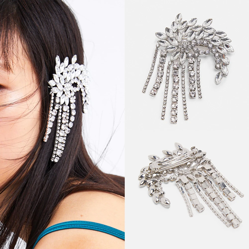 Ladyfirsy New ZA Fashion Crystal Barrettes Hair Jewelry for Women Bridal Hair Accessories Hair Bobby Clip for Wedding Party Gift
Ladyfirsy New ZA Fashion Crystal Barrettes Hair Jewelry for Women Bridal Hair Accessories Hair Bobby Clip for Wedding Party Gift