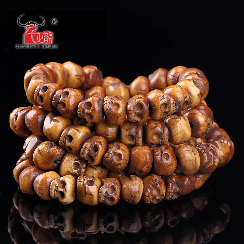 30PCS Handmade Carved Yak Bone Beads, Skull Antique Beads for Halloween Jewelry Making, Brown,11x13mm, Hole: 2mm
30PCS Handmade Carved Yak Bone Beads, Skull Antique Beads for Halloween Jewelry Making, Brown,11x13mm, Hole: 2mm