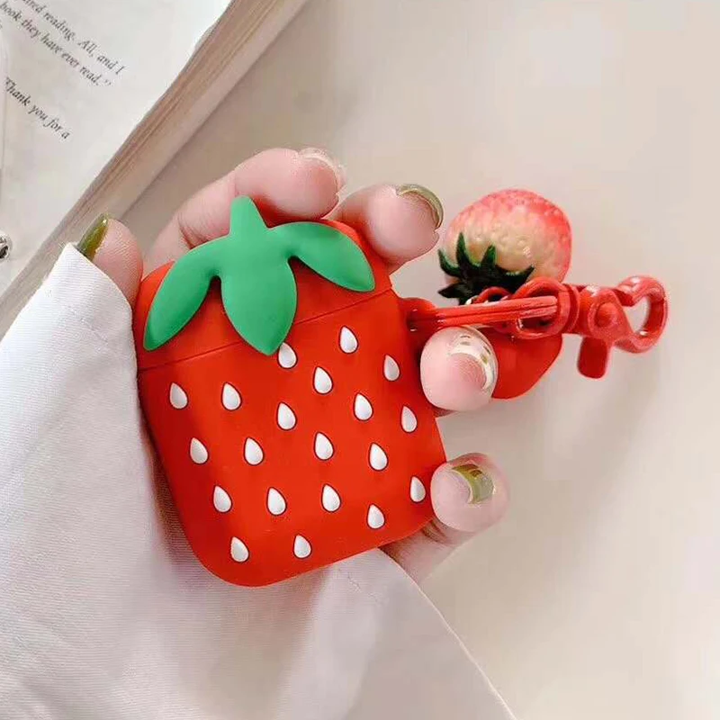 Fruit Strawberry 3D Cartoon Earphone Headset Accessories Protection Case For Airpods Wireless Bluetooth Headphone Silicone Cover
Fruit Strawberry 3D Cartoon Earphone Headset Accessories Protection Case For Airpods Wireless Bluetooth Headphone Silicone Cover