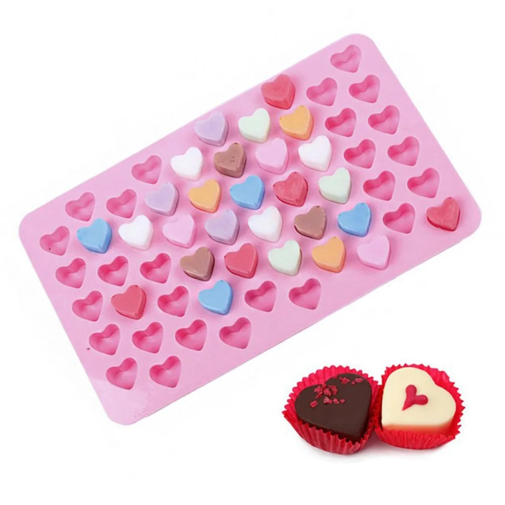 55 Lattices DIY Silicone Heart Chocolate Ice Cube Tray Biscuit Candy Molds Tools 18.5*11*1.4cm
55 Lattices DIY Silicone Heart Chocolate Ice Cube Tray Biscuit Candy Molds Tools 18.5*11*1.4cm