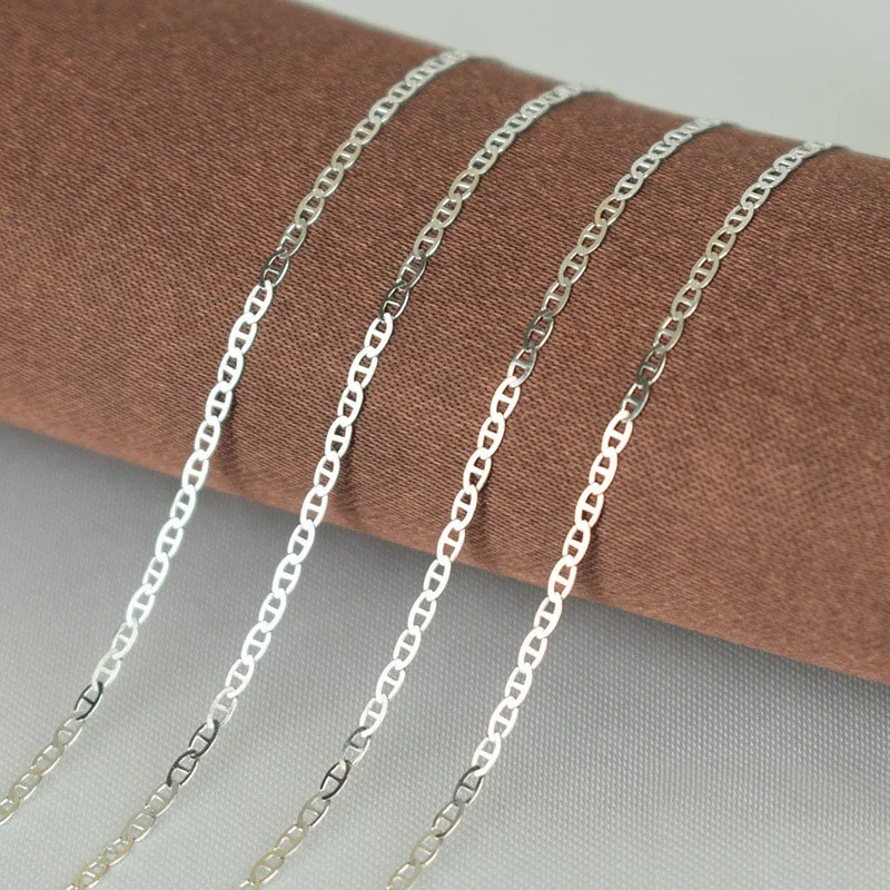 Real 925 Sterling Silver Flat De Gaulle Chain Necklace for Women Men Girls Boys Fashion Sterling Silver Jewelry kolye collares
Real 925 Sterling Silver Flat De Gaulle Chain Necklace for Women Men Girls Boys Fashion Sterling Silver Jewelry kolye collares