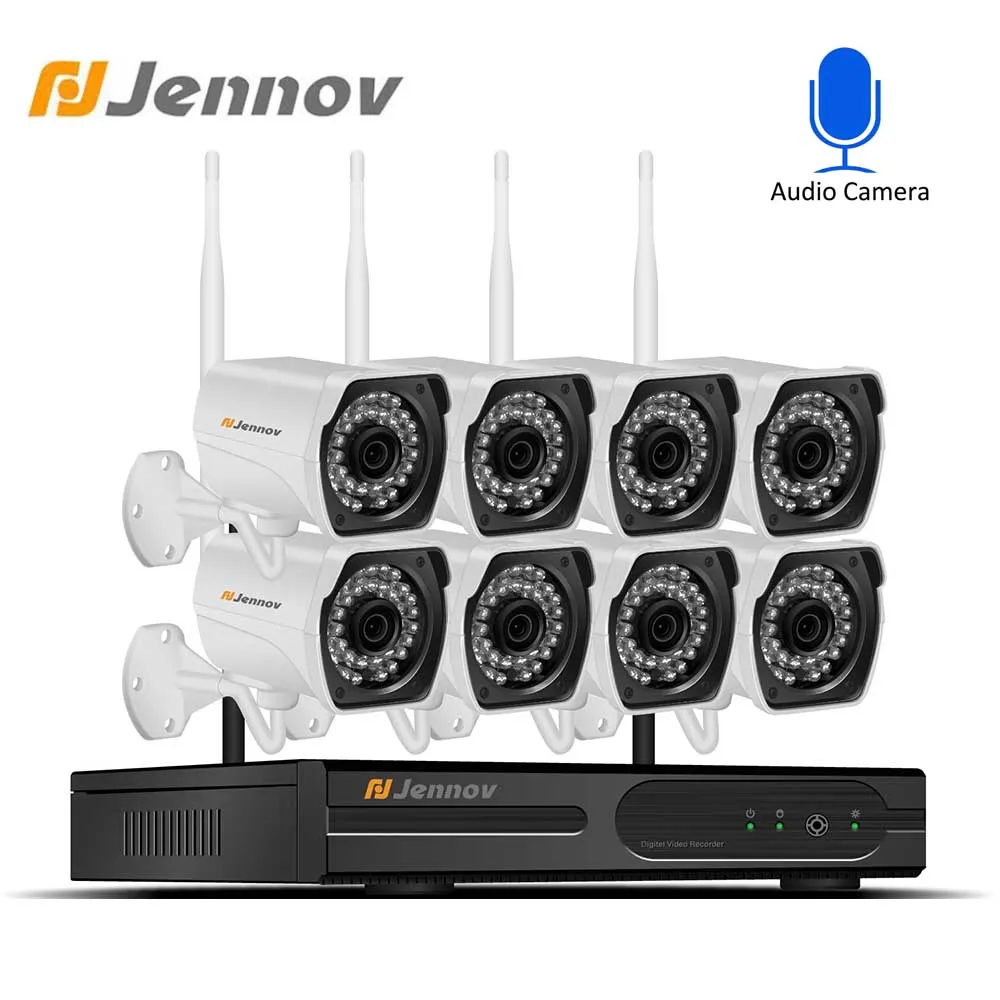 Jennov Wireless CCTV Camera 1080P Audio Record 2MP 4CH NVR Waterproof Outdoor WIFI Camera System Video Surveillance Kit
Jennov Wireless CCTV Camera 1080P Audio Record 2MP 4CH NVR Waterproof Outdoor WIFI Camera System Video Surveillance Kit