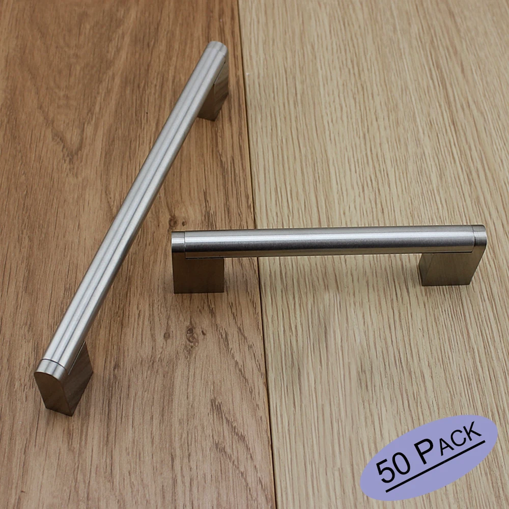 

Brushed Nickel Cabinet Pulls Stainless 3.75"~12.6" Hole Space Kitchen Cabinet Hardware Door Handles Desk Drawer Knobs 50Pack