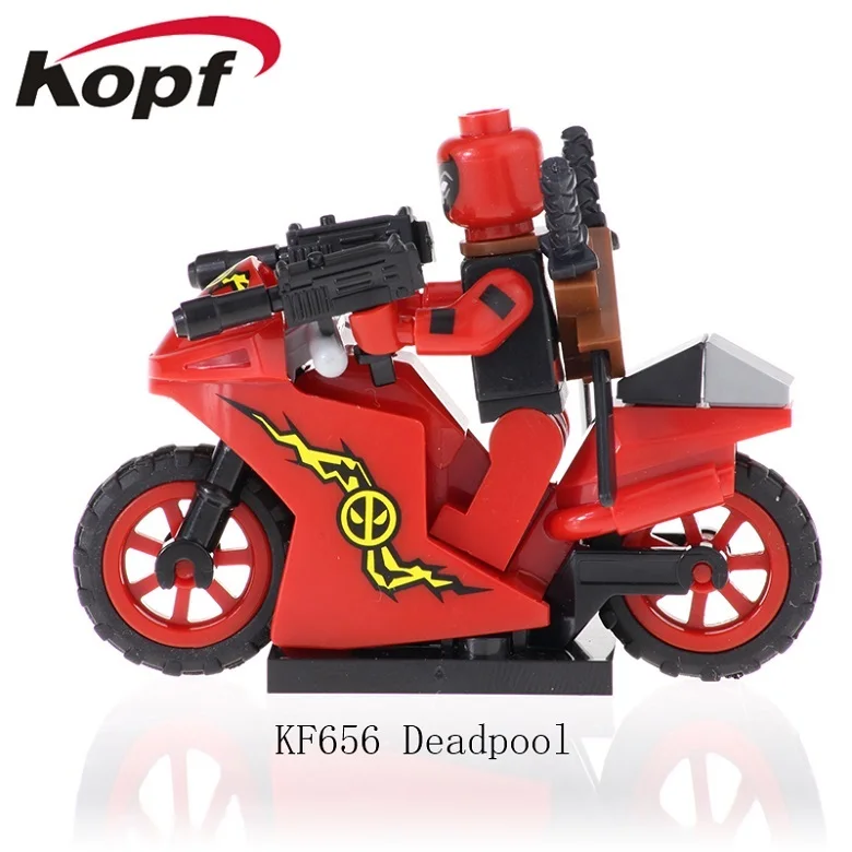 50Pcs KF656 Building Blocks Super Heroes Deadpool Ghost Rider With Motorcycle Bricks Figures Action Model For Children Gift Toys
50Pcs KF656 Building Blocks Super Heroes Deadpool Ghost Rider With Motorcycle Bricks Figures Action Model For Children Gift Toys
