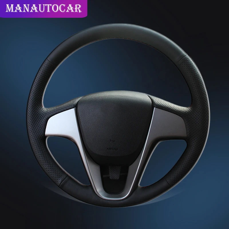 Car Braid On The Steering Wheel Cover for Hyundai Solaris (RU) 2010-2016 Verna 2010-2016 i20 2009-2015 Accent Auto Car-styling
Car Braid On The Steering Wheel Cover for Hyundai Solaris (RU) 2010-2016 Verna 2010-2016 i20 2009-2015 Accent Auto Car-styling