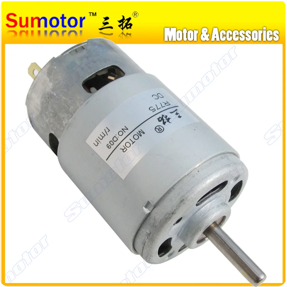 R775 4600rpm DC 12V 27W 3A High speed Glass Cutter Electric motor for Ship boat model Children car Rabbler Reversible Variable
R775 4600rpm DC 12V 27W 3A High speed Glass Cutter Electric motor for Ship boat model Children car Rabbler Reversible Variable