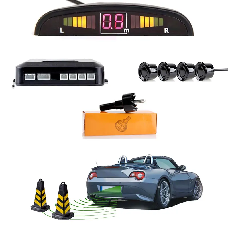 HOYOO Car Monitor Detector System Auto Parktronic LED Parking Sensor with 4 Sensors Reverse Backup Car Parking Radar
HOYOO Car Monitor Detector System Auto Parktronic LED Parking Sensor with 4 Sensors Reverse Backup Car Parking Radar