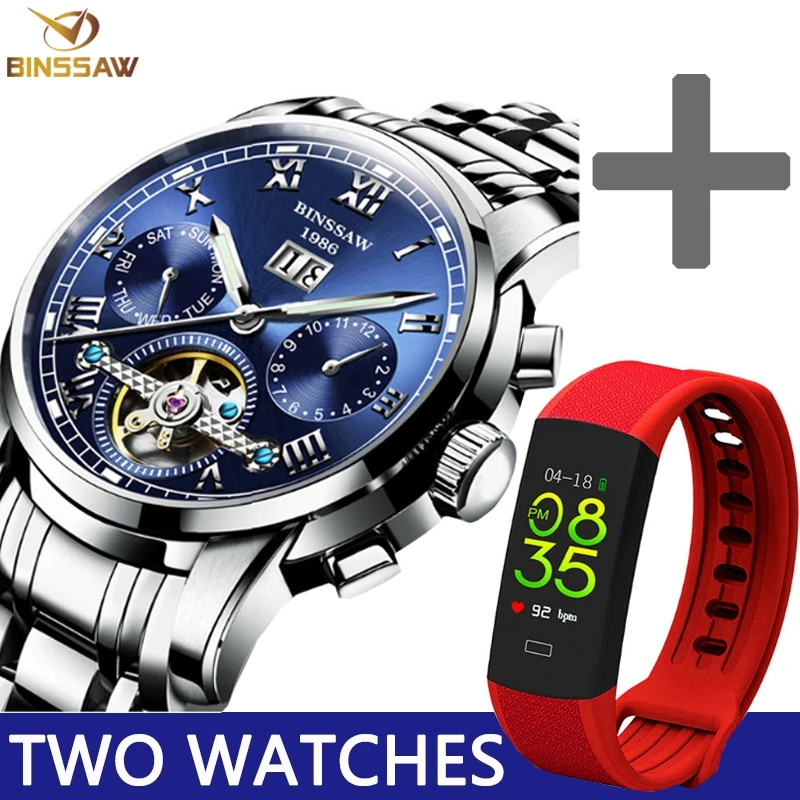 BINSSAW Men Automatic Tourbillon Mechanical Watch Brand Luxury Set Stainless Steel Mens Business Women Lovers Kid Smart Watches
BINSSAW Men Automatic Tourbillon Mechanical Watch Brand Luxury Set Stainless Steel Mens Business Women Lovers Kid Smart Watches