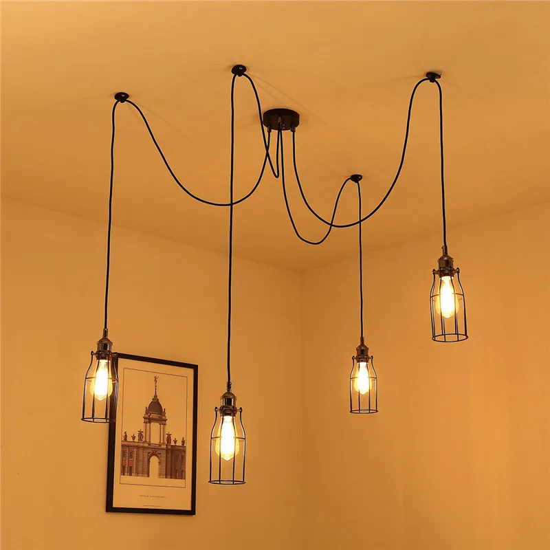 Mrosaa 1.8m Vintage 4x E27 Bulbs Pendant Lamp Holder Spider Ceiling Adjustable Pendant Light DIY Lamp Rope Home Decoration
Mrosaa 1.8m Vintage 4x E27 Bulbs Pendant Lamp Holder Spider Ceiling Adjustable Pendant Light DIY Lamp Rope Home Decoration