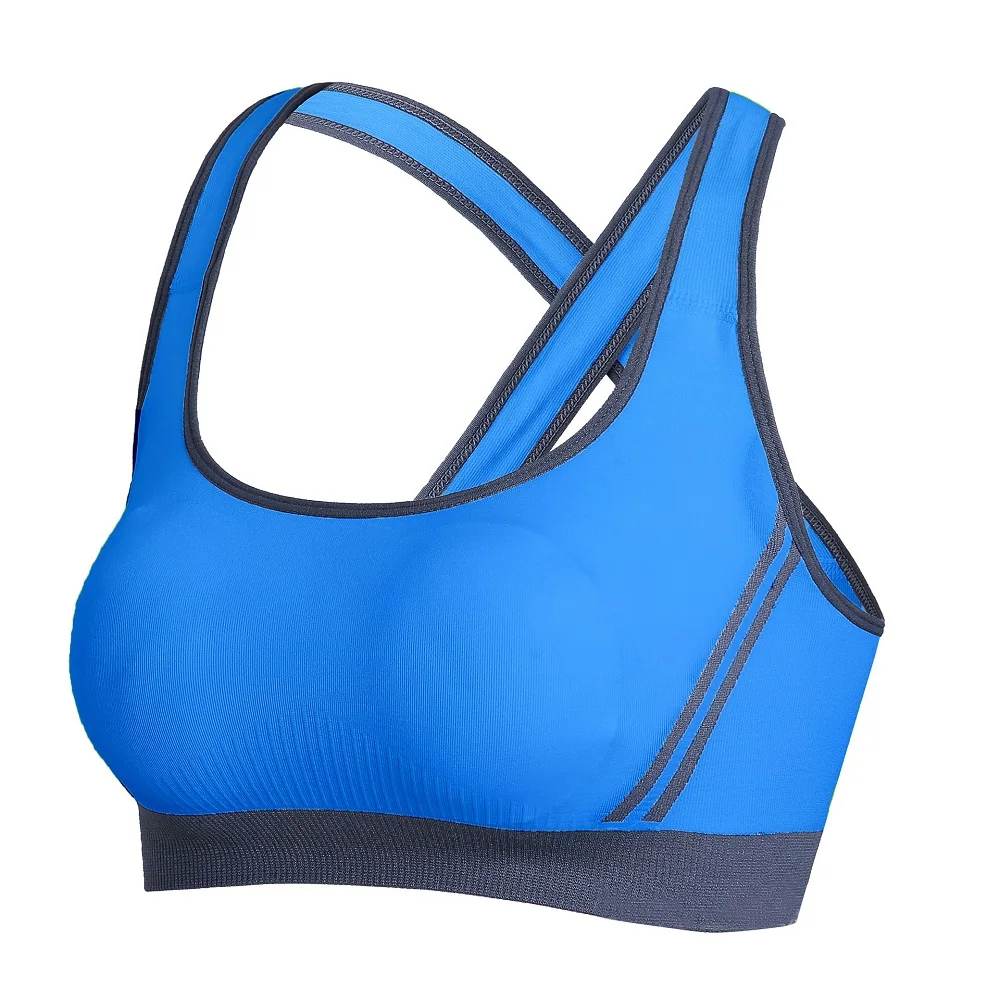 Sports Bra Running Gym Shirt blue