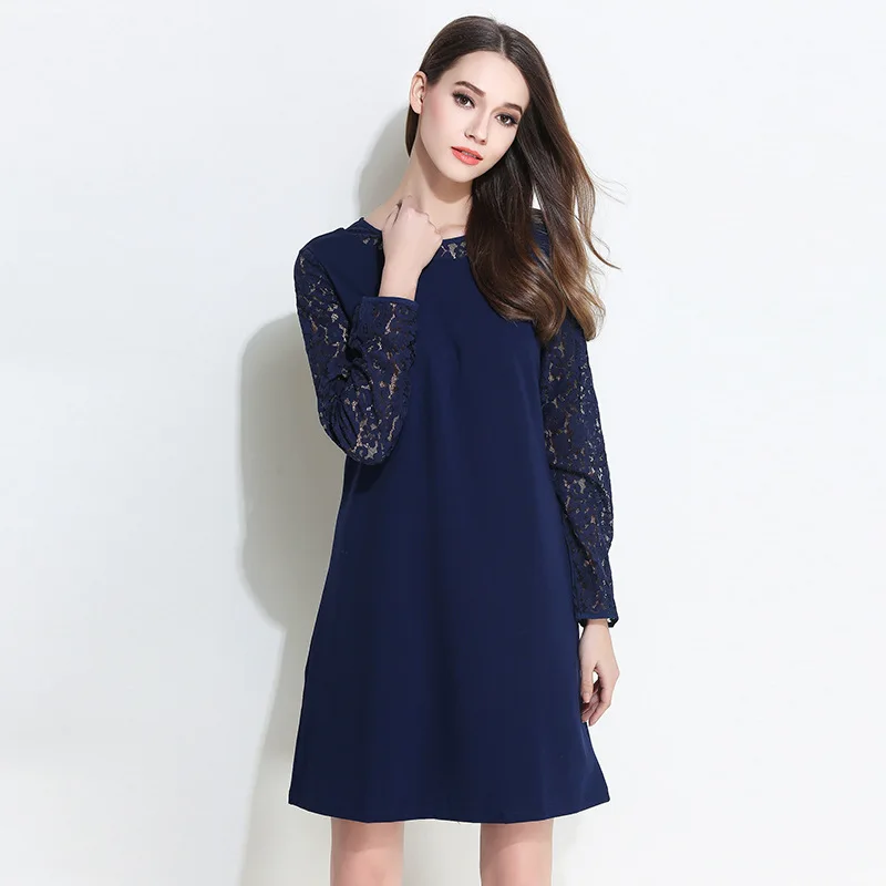 2017 New women lace patchwork elegant dress hollow out cultivating blue dress office dress Vestidos Femininas plus size 5XL2024
2017 New women lace patchwork elegant dress hollow out cultivating blue dress office dress Vestidos Femininas plus size 5XL2024