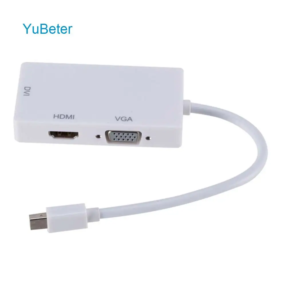 Порт дисплея YuBeter Mini DP Thunderbolt 3 в 1 к HDMI DVI VGA адаптер для кабеля поддержка порта HD 1080P