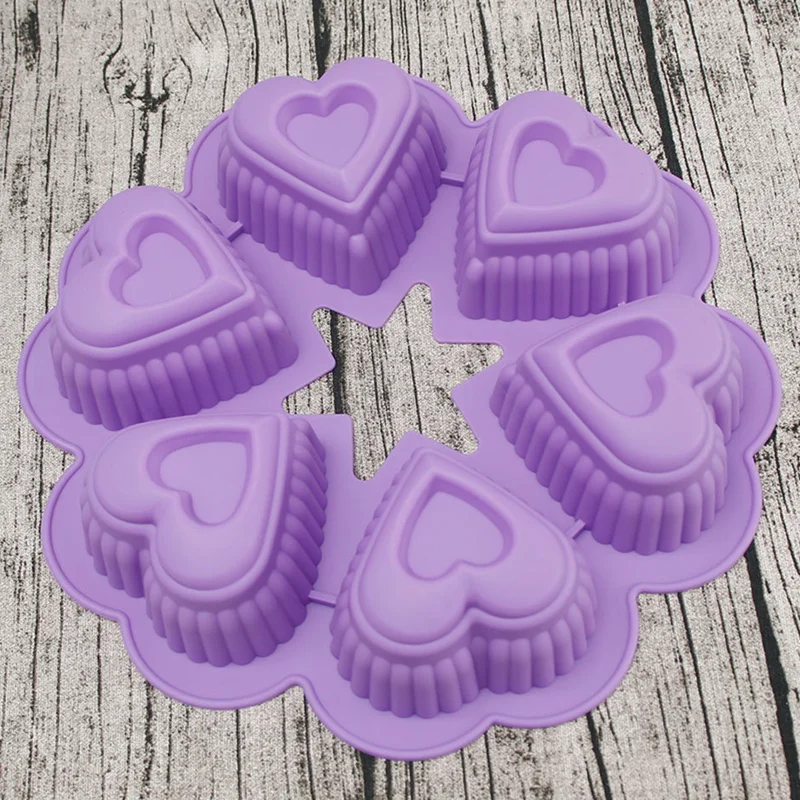6-Cavity Heart Shape Silicone Cake Molds Baking Pan Chocolate Cookie Mold Dessert Jelly Decorating Tools Random Color
6-Cavity Heart Shape Silicone Cake Molds Baking Pan Chocolate Cookie Mold Dessert Jelly Decorating Tools Random Color