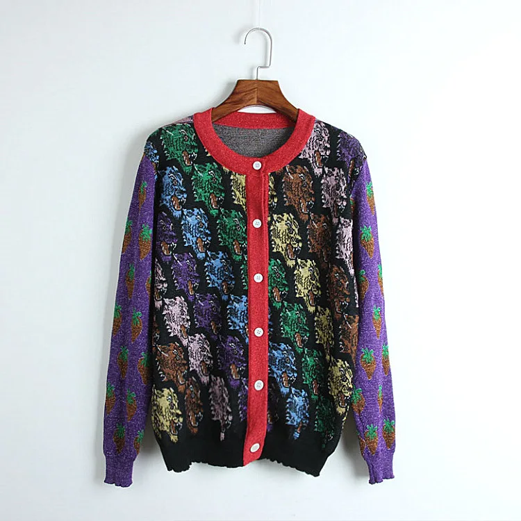 2018 New Arrival Autumn And Winter Women Sweaters O-Neck Long Sleeve Colored Leopard Animal Woven Wool Cardigans Sweater
2018 New Arrival Autumn And Winter Women Sweaters O-Neck Long Sleeve Colored Leopard Animal Woven Wool Cardigans Sweater