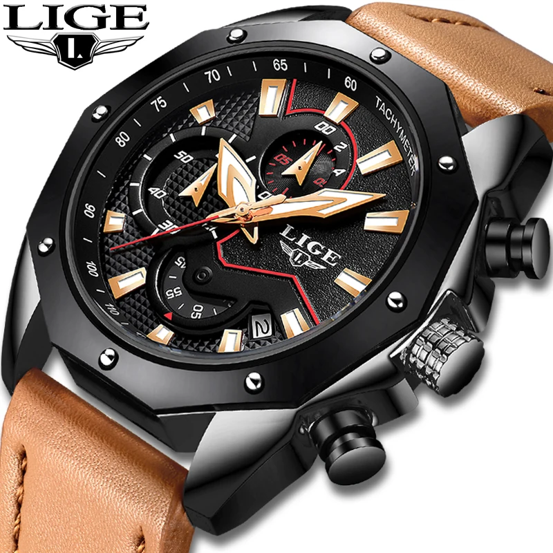 LIGE Mens Watch Top Brand Luxury Chronograph Watch Quartz Watch Men's Leather Military Sports Waterproof Watch Relogio Masculino
LIGE Mens Watch Top Brand Luxury Chronograph Watch Quartz Watch Men's Leather Military Sports Waterproof Watch Relogio Masculino