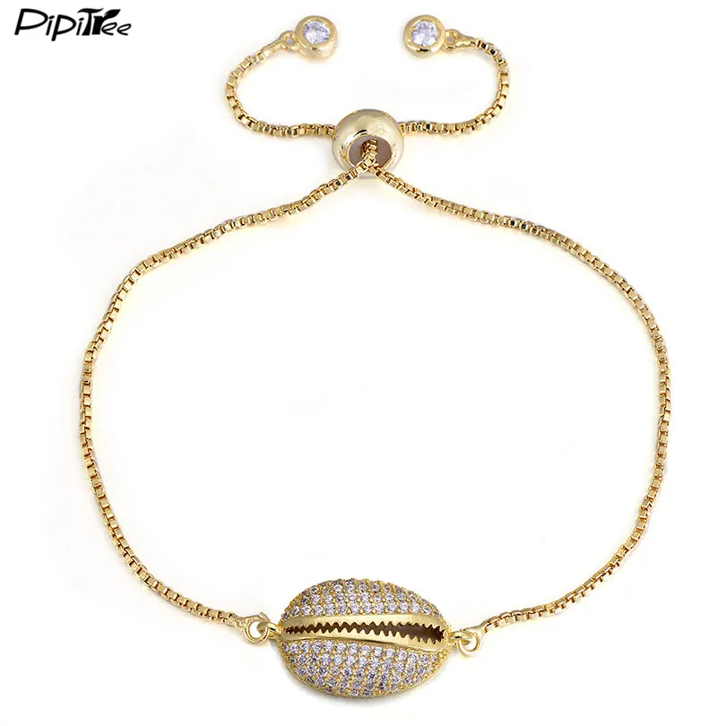 Pipitree Brand Zircon Crystal Shell Charm Bracelet Jewelry 4 Colors Copper Chain Link Macrame Men Bracelets pulseira masculina
Pipitree Brand Zircon Crystal Shell Charm Bracelet Jewelry 4 Colors Copper Chain Link Macrame Men Bracelets pulseira masculina