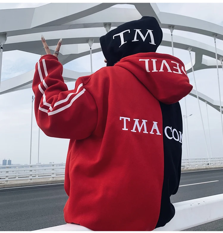 BF hip hop Couple color matching devil eyes double caps men and women Spring Autumn plus Oversize hoodie L263
BF hip hop Couple color matching devil eyes double caps men and women Spring Autumn plus Oversize hoodie L263