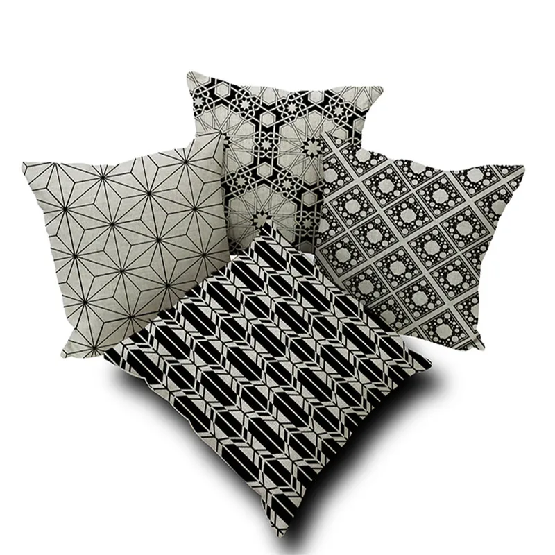 Decorative throw pillows geometric black and white European Cushion Covers For Car Sofa Home Decor Capa De Almofadas 45x45cm
Decorative throw pillows geometric black and white European Cushion Covers For Car Sofa Home Decor Capa De Almofadas 45x45cm