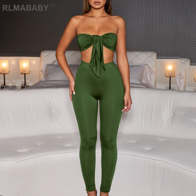 RLMABABY Strapless Bandage Bow 2 Piece Set Women Crop Top And Pants Set Tracksuit High Waist Club Party Two Piece Set Outfits
RLMABABY Strapless Bandage Bow 2 Piece Set Women Crop Top And Pants Set Tracksuit High Waist Club Party Two Piece Set Outfits