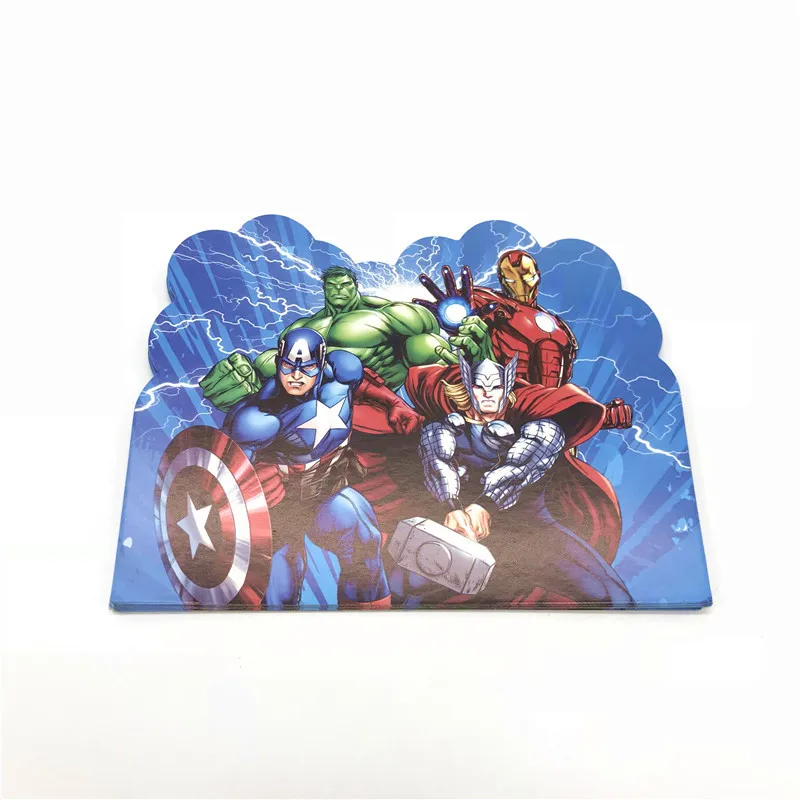 10pcs/pack The Avengers Happy Birthday Party Decoration Kids boy girl event Supplies Favors Invitation Cards
10pcs/pack The Avengers Happy Birthday Party Decoration Kids boy girl event Supplies Favors Invitation Cards