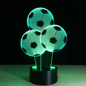 Three Football 3D Stereo Vision Lamp Acrylic 7 Colors Changing USB Bedroom Bedside Nightlight Creative Desk lamp deco maison
Three Football 3D Stereo Vision Lamp Acrylic 7 Colors Changing USB Bedroom Bedside Nightlight Creative Desk lamp deco maison