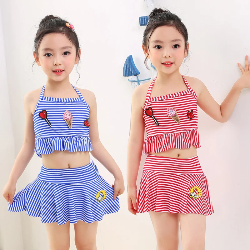 2019 New Summer Girl Striped Swimwear Baby Kids Two Pieces Bathing Suits Biquini Infantil Swimsuit with Skirt Costumes Beachwear
2019 New Summer Girl Striped Swimwear Baby Kids Two Pieces Bathing Suits Biquini Infantil Swimsuit with Skirt Costumes Beachwear