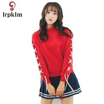 S-L 2017 Spring Autumn Women Fashion Solid Red Brief Loose Sweatshirt String Long Sleeve Crew Neck Pullover Sweatshirt YY741
S-L 2017 Spring Autumn Women Fashion Solid Red Brief Loose Sweatshirt String Long Sleeve Crew Neck Pullover Sweatshirt YY741