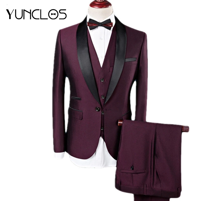 YUNCLOS Men Suit Men 3 Pieces Wine Red Navy Shawl Lapel Tuxedo Grooms Wedding Suits for Men Business Casual Best Men's Blazer
YUNCLOS Men Suit Men 3 Pieces Wine Red Navy Shawl Lapel Tuxedo Grooms Wedding Suits for Men Business Casual Best Men's Blazer