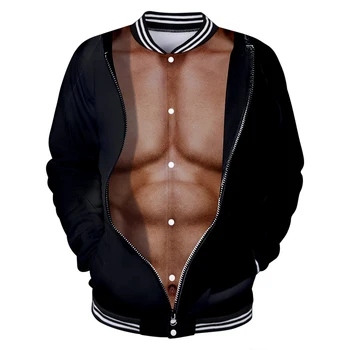 Cosplay Muscle baseball jackets Long Sleeve Mens Cool Tops Fake pectorales 3D Printing streetwear Man jackets Abdominal Male
Cosplay Muscle baseball jackets Long Sleeve Mens Cool Tops Fake pectorales 3D Printing streetwear Man jackets Abdominal Male