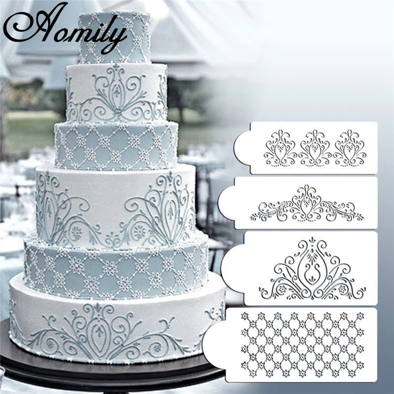 Aomily DIY 4pcs/Set Princess Lace Cake Stencil Set Cake Craft Stencils Cake Border Stencils Set Decorating Cake Bakeware Tool
Aomily DIY 4pcs/Set Princess Lace Cake Stencil Set Cake Craft Stencils Cake Border Stencils Set Decorating Cake Bakeware Tool