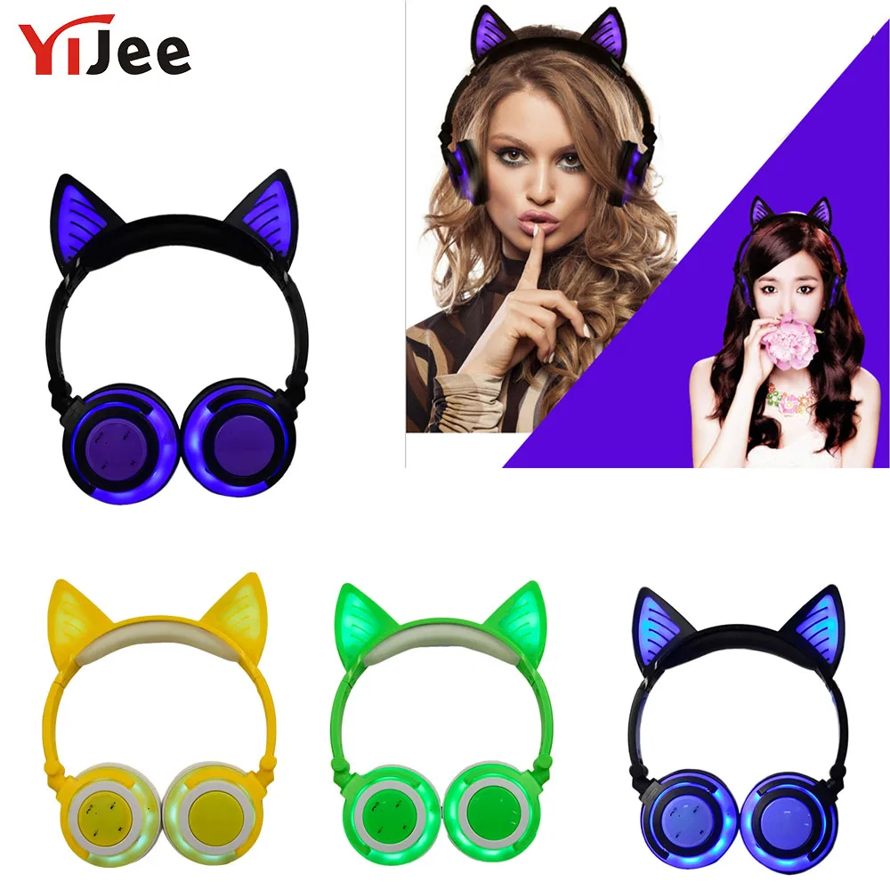 YiJee Bluetooth Headphone V4.2 Wireless Headset Cat Ear Earphone Glowing with LED Light for PC Computer Android iPhone
YiJee Bluetooth Headphone V4.2 Wireless Headset Cat Ear Earphone Glowing with LED Light for PC Computer Android iPhone