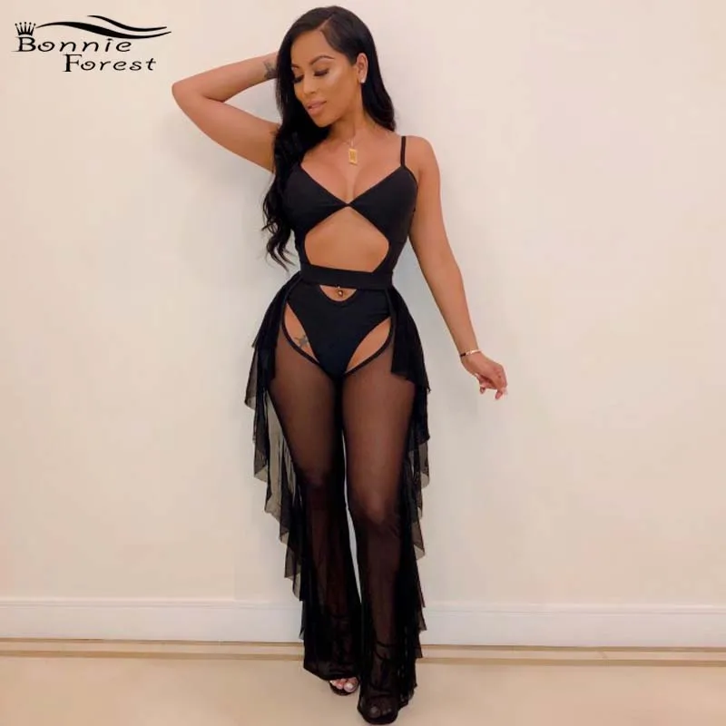 Bonnie Forest Sexy Cut Out Monokini And Matching Mesh Pants Set Two Pieces Fashion Ruffles Mesh Beach Suits Clubwears Wholesale
Bonnie Forest Sexy Cut Out Monokini And Matching Mesh Pants Set Two Pieces Fashion Ruffles Mesh Beach Suits Clubwears Wholesale