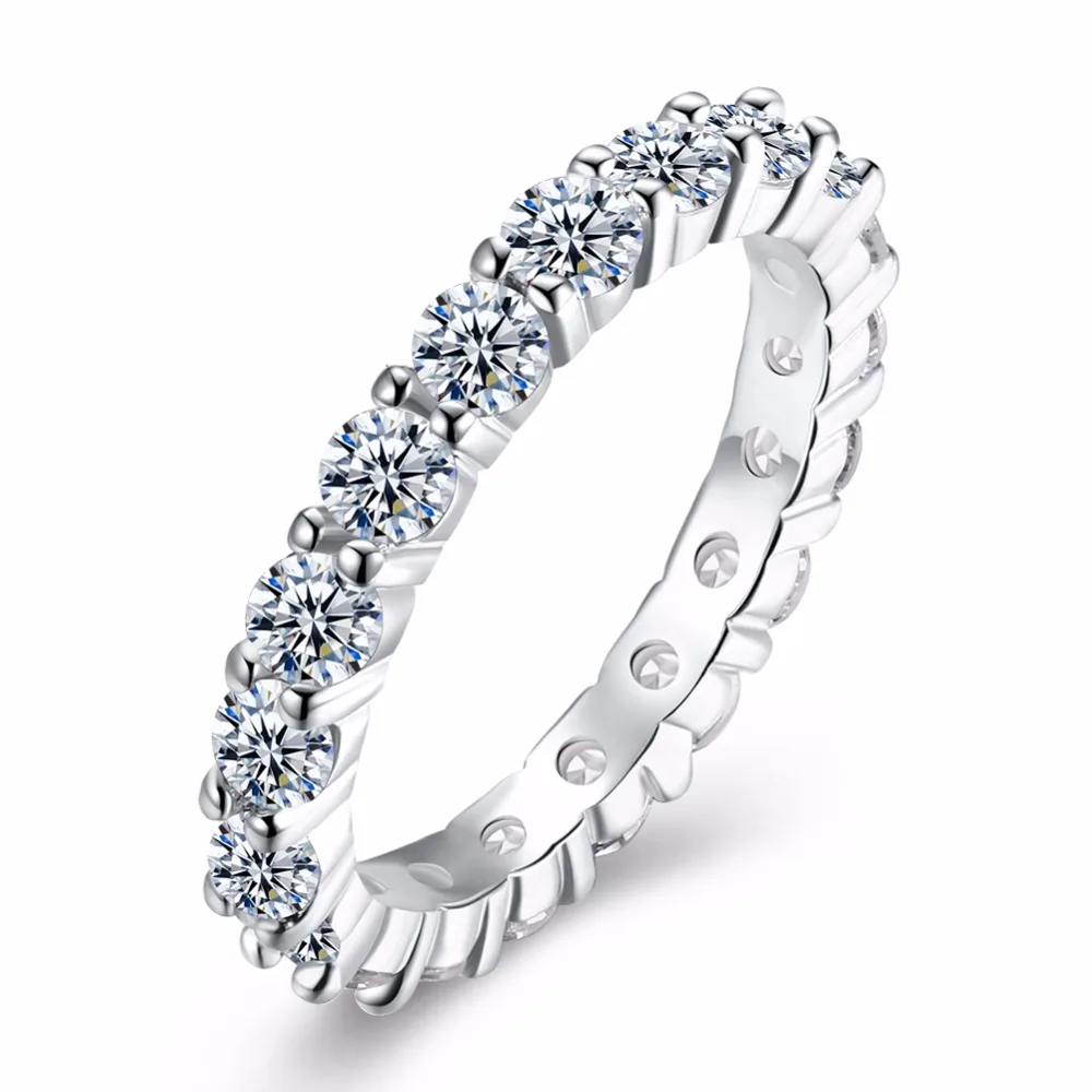 Women Engagement Wedding ring 3mm Round CZ 925 stamped silver plated 5A Zircon stone Eternity Ring Bands New Jewelry for Women
Women Engagement Wedding ring 3mm Round CZ 925 stamped silver plated 5A Zircon stone Eternity Ring Bands New Jewelry for Women