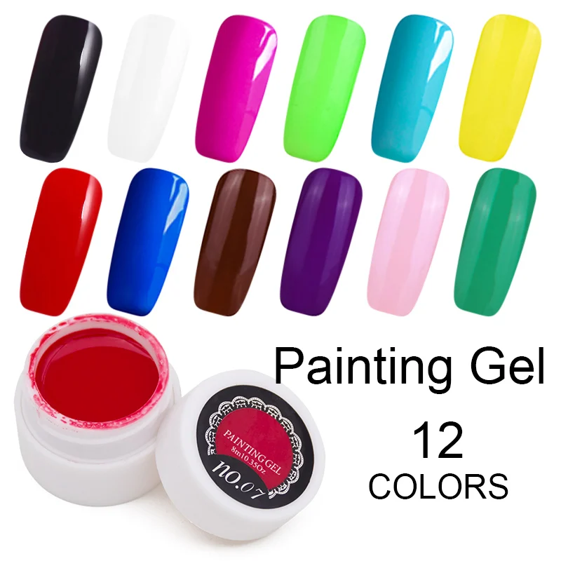 Ellwings Pure Glitter Painting Gel Nail Polish Semi Permanent DIY Nail Art Set 12 Colors Drawing Gel Varnish
Ellwings Pure Glitter Painting Gel Nail Polish Semi Permanent DIY Nail Art Set 12 Colors Drawing Gel Varnish