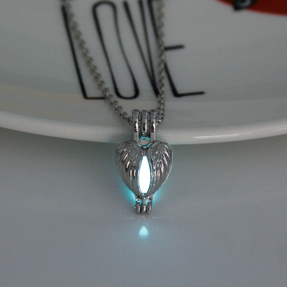 glow in the dark pendant necklace women charm hot sale silver