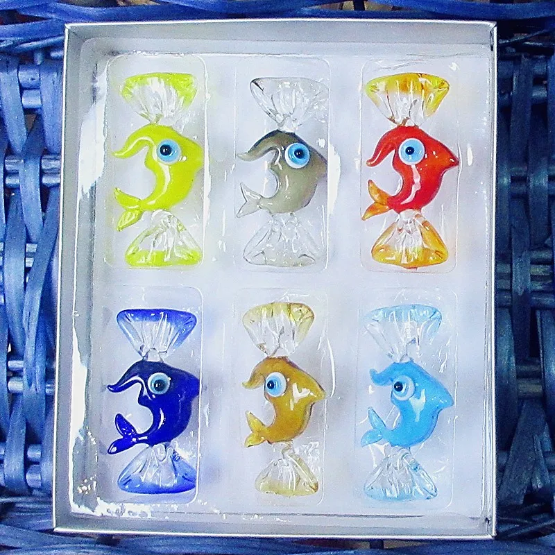 6pcs Custom Vintage Hand Blown Glass Dolphin Figurines Wedding Decoration pendant glass candy creative wine glass charms marker
6pcs Custom Vintage Hand Blown Glass Dolphin Figurines Wedding Decoration pendant glass candy creative wine glass charms marker