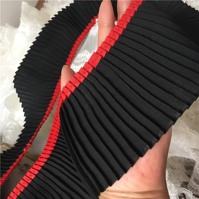Chiffon Ruffled Lace Trim 1M Soft Black And Red Pleated Ribbon Lace For Waist Cuffs Shirts Decor 9cm wide lace
Chiffon Ruffled Lace Trim 1M Soft Black And Red Pleated Ribbon Lace For Waist Cuffs Shirts Decor 9cm wide lace