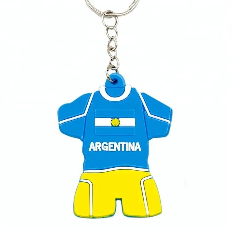 Custom soccer jersey keychain Personalized pvc football shirt rubber key ring Argentina soccer team jersey souvenir CS-KR-015
Custom soccer jersey keychain Personalized pvc football shirt rubber key ring Argentina soccer team jersey souvenir CS-KR-015