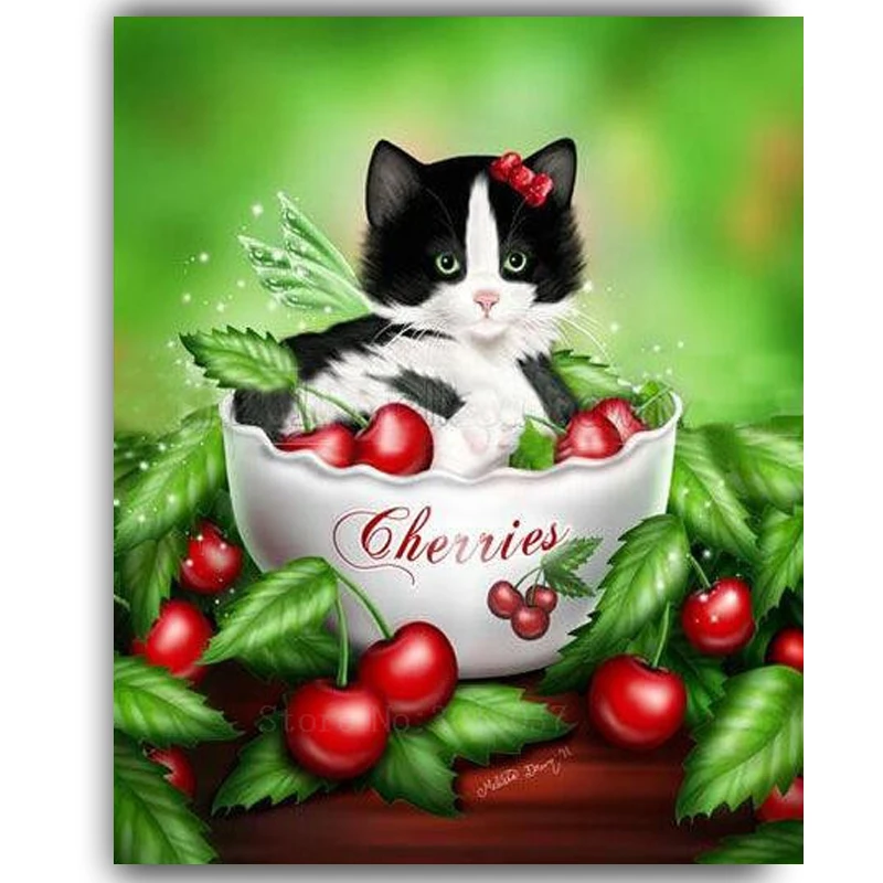 5D Diy Diamond Painting Cross Stitch Cup Of Cherry Cat Needlework 3D Diamond Embroidery Full Round Mosaic Decoration Resin Kits
5D Diy Diamond Painting Cross Stitch Cup Of Cherry Cat Needlework 3D Diamond Embroidery Full Round Mosaic Decoration Resin Kits