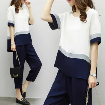 Plus Size 4xl Women's Summer Suit Chiffon 2 Piece Set Women Patchwork Conjunto Feminino Shorts Suit Ensemble Femme Deux Pieces
Plus Size 4xl Women's Summer Suit Chiffon 2 Piece Set Women Patchwork Conjunto Feminino Shorts Suit Ensemble Femme Deux Pieces