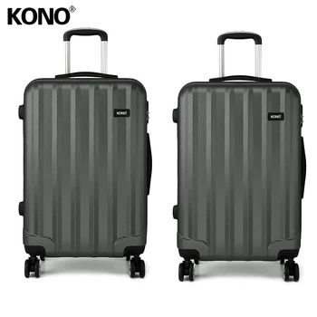 

KONO 2PCS 24 Inch Rolling Luggage Travel Suitcase Boarding School Business Trolley Case Bag Hardside 4 Wheels Spinner YD1773L