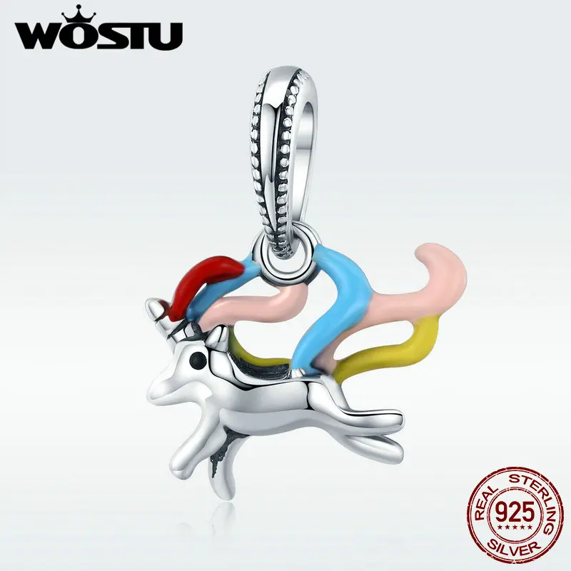 WOSTU New Fashion 100% 925 Sterling Silver Colorful Licorne Memory Charm Pendant fit Women Charm Bracelet DIY Jewelry DXC502
WOSTU New Fashion 100% 925 Sterling Silver Colorful Licorne Memory Charm Pendant fit Women Charm Bracelet DIY Jewelry DXC502