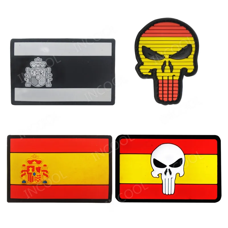 Rubber Spain Flags Skull Badges Tactical Military Morale Patches 3D PVC Spanish Flags Patches Maker For Clothes Jacket Backpack
Rubber Spain Flags Skull Badges Tactical Military Morale Patches 3D PVC Spanish Flags Patches Maker For Clothes Jacket Backpack
