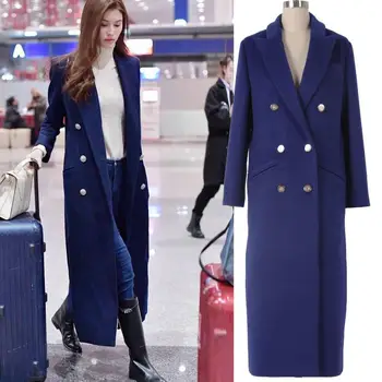 2020 winter fashion Women Long sleeve Long section Slim Office Lady double breasted Wool Blends Woolen coat jacket
2020 winter fashion Women Long sleeve Long section Slim Office Lady double breasted Wool Blends Woolen coat jacket