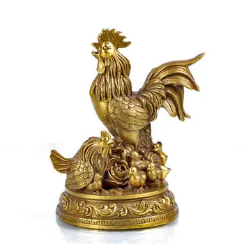 

Special offer! A brass chicken Zhaocai ornaments Home Furnishing decoration Feng Shui evil defends decoration crafts